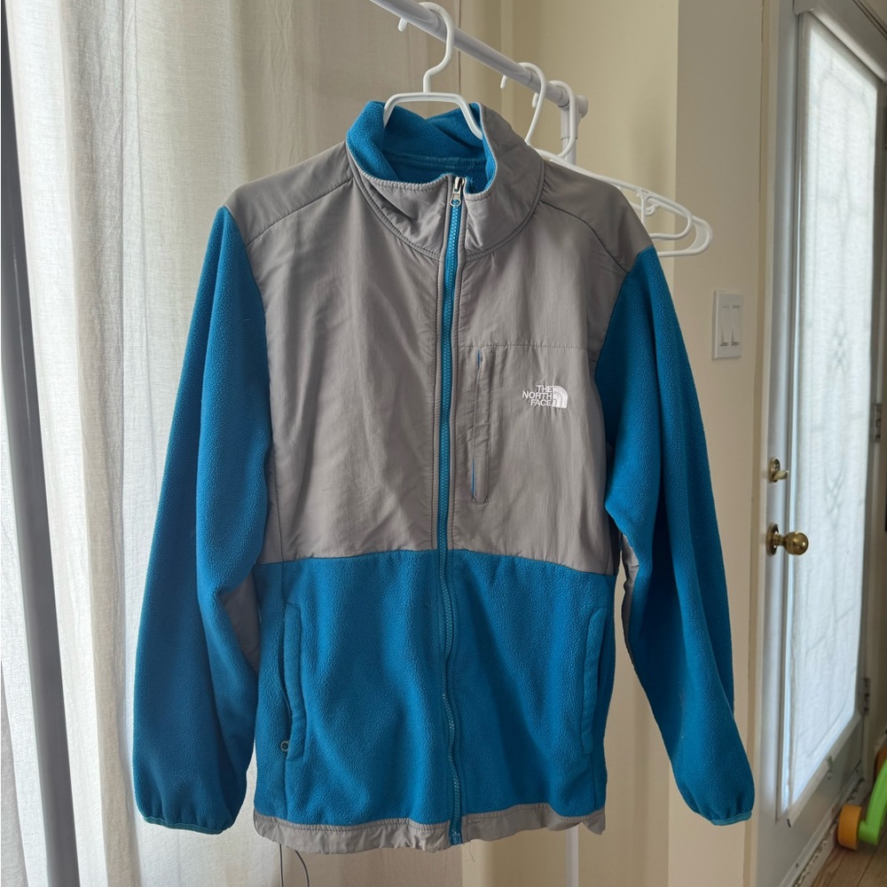 The North Face Teal Blue and Gray Fleece Jacket